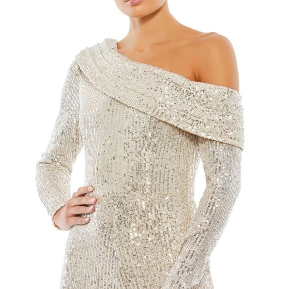 Mac Duggal 26596 SEQUINED DROP SHOULDER LONG SLEEVE JUMPSUIT - Picture 3 of 14